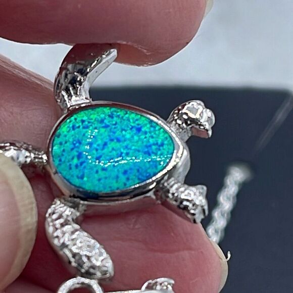 New in package silver opal turtle 18” necklace - Picture 3 of 8